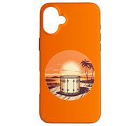 Custodia per iPhone 16 Plus Set di tamburi per musicisti vintage tramonto Drummer regali