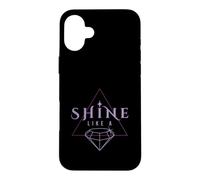 Custodia per iPhone 16 Plus Shine Like A Diamond Viola Motivazione Energia Positiva