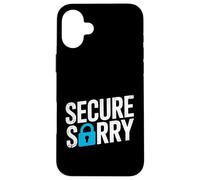 Custodia per iPhone 16 Plus Sicuro Sorry Lucchetto Data Breach Cyber Security Umorismo