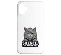 Custodia per iPhone 16 Plus Silence I Am Judging You Divertente Gatto Carino British Shorthair