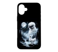 Custodia per iPhone 16 Plus Silkie Pollo Ululando alla Luna 90's Retro