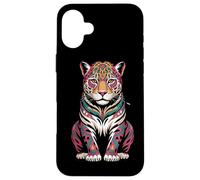 Custodia per iPhone 16 Plus Simboli d'arte guerrieri mitologici della mitologia del giaguaro maya azteco messicano