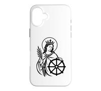 Custodia per iPhone 16 Plus Simbolo cattolico di Santa Caterina d'Alessandria