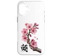 Custodia per iPhone 16 Plus Simbolo dell'anima dei fiori di ciliegio Rami Rosa Petali Emblema