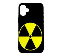 Custodia per iPhone 16 Plus Simbolo di pericolo di radiazioni scienza nucleare avviso grafico