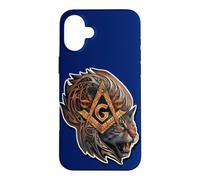 Custodia per iPhone 16 Plus Simbolo massonico con "una potente tigre", massone S&C