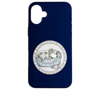 Custodia per iPhone 16 Plus Simpatico cane divertente con cuccia per cani + fodera durante il sonno