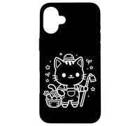 Custodia per iPhone 16 Plus Simpatico contadino Kawaii Gatto Agricoltura Agronomia