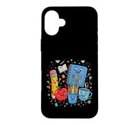 Custodia per iPhone 16 Plus Simpatico design per l'apprendimento di materiale scolastico