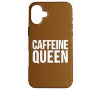 Custodia per iPhone 16 Plus Slogan divertente per amanti del caffè della regina della caffeina