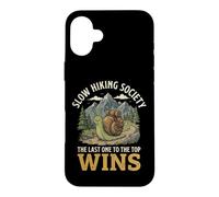 Custodia per iPhone 16 Plus Slow Hiking Society The Last One To The Top Wins Montagna