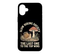 Custodia per iPhone 16 Plus Slow Hiking Society The Last One To The Top Wins Montagna