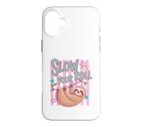 Custodia per iPhone 16 Plus Slow Your Roll Bradipo Appeso Rilassante Animale