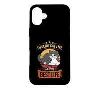 Custodia per iPhone 16 Plus Smoking Cat Life Is The Best Life Retro Vintage Style