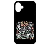 Custodia per iPhone 16 Plus Soft Hearts Strong Boundaries Forza emotiva |-