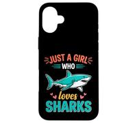 Custodia per iPhone 16 Plus Solo una ragazza che ama gli squali, l'oceano, la vita marina, Great White
