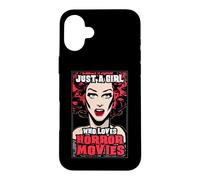 Custodia per iPhone 16 Plus Solo una ragazza che ama i film horror Halloween Pop Art