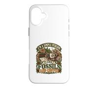 Custodia per iPhone 16 Plus Sono una persona semplice Mi piacciono i fossili e il caffè Fossili divertenti