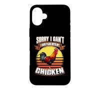 Custodia per iPhone 16 Plus Sorry I Can't I Have Plans With My Chicken Funny Animal