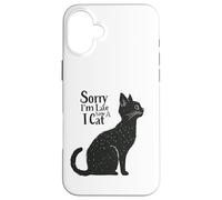 Custodia per iPhone 16 Plus Sorry I’m Late I Saw a Cat Funny Pet Lover Humor Design tees