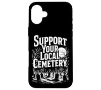 Custodia per iPhone 16 Plus Sostieni il tuo cimitero locale | Chiesa Yard Goth Y2K Emo Night