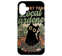 Custodia per iPhone 16 Plus Sostieni il tuo gatto botanico amante delle piante da giardiniere locale
