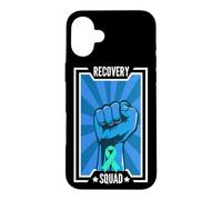 Custodia per iPhone 16 Plus Sostieni la consapevolezza del recupero dalla dipendenza dalla squadra Sobrietà
