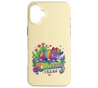 Custodia per iPhone 16 Plus Souvenir retrò anni '80 Arcobaleno Armadillo Cowboy Dallas Texas