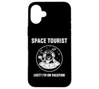 Custodia per iPhone 16 Plus Space Tourist Lost? I'm On Vacation Emblema esploratore cosmico