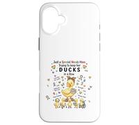 Custodia per iPhone 16 Plus Special Needs Mom Autism Caregivers Cute Mama Duck