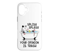 Custodia per iPhone 16 Plus Splish Splash La tua opinione è Trash Opossum Bath