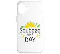 Custodia per iPhone 16 Plus Squeeze the Day Sign,Lemon Decor When Life Gives You Lemons