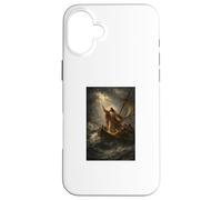Custodia per iPhone 16 Plus Stampa artistica biblica di Gesù che calma la tempesta di speranza e fiducia
