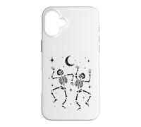 Custodia per iPhone 16 Plus Stampa artistica popolare con due scheletri che ballano a mezzaluna