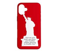 Custodia per iPhone 16 Plus Statua della Libertà Nuovo Colosso Poesia