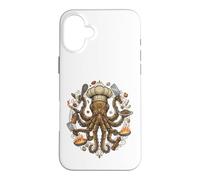 Custodia per iPhone 16 Plus Steampunk Octopus Chef Cook Mechanical Cuisine
