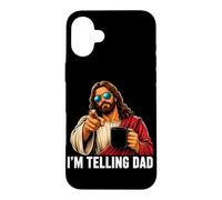Custodia per iPhone 16 Plus Sto raccontando a papà il divertente umorismo religioso cristiano di Gesù Cristo