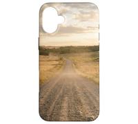 Custodia per iPhone 16 Plus Strada di ghiaia rurale Campagna Scenic Winding Path