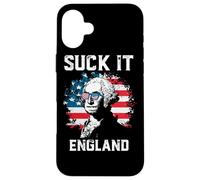 Custodia per iPhone 16 Plus Suck It England American Flag Funny 4th of July Patriotic