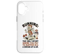 Custodia per iPhone 16 Plus Suffer Marathon Ironic Running Citazioni