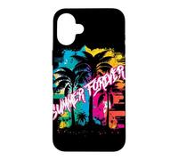 Custodia per iPhone 16 Plus Summer Forever, grafica vibrante con palma