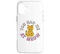 Custodia per iPhone 16 Plus Sunflowers Cat Lovers You Had me At Meow