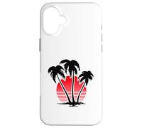 Custodia per iPhone 16 Plus Sunset Beach Palm Trees for Summer Vacation or Holidays