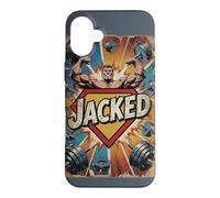 Custodia per iPhone 16 Plus Supereroe dei fumetti Jacked Bodybuilder
