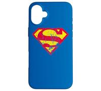 Custodia per iPhone 16 Plus Superman Classic yello & Red Logo Distressed