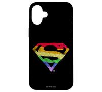 Custodia per iPhone 16 Plus Superman Rough Rainbow Pride Logo