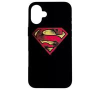 Custodia per iPhone 16 Plus Superman War Torn Logo Shield