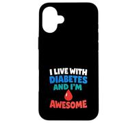 Custodia per iPhone 16 Plus Supporto per guerrieri diabetici per la consapevolezza del diabete di tipo 1