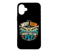 Custodia per iPhone 16 Plus Swim Team Butterfly Perché correre quando si può volare umorismo