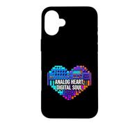 Custodia per iPhone 16 Plus Synth Music Producer Analog Heart Digital Soul